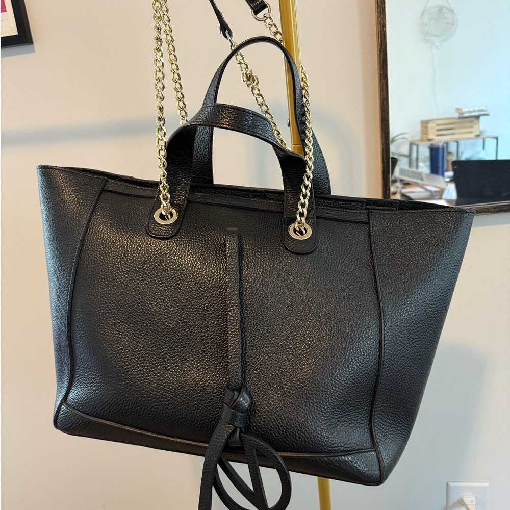 Valentino Black Leather Tote Bag